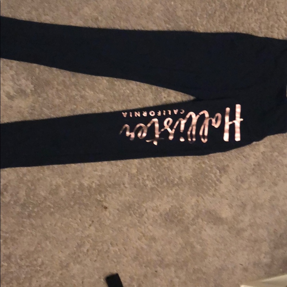 navy blue leggings with rose gold writing